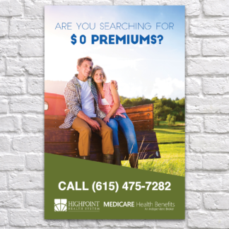 $0 Premium - Poster - Medicare Health Benefits