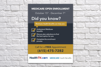 Medicare Open Enrollment Poster - Medicare Health Benefits