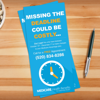 "Missing the Deadline" - AEP Rack Card - Medicare Health Benefits