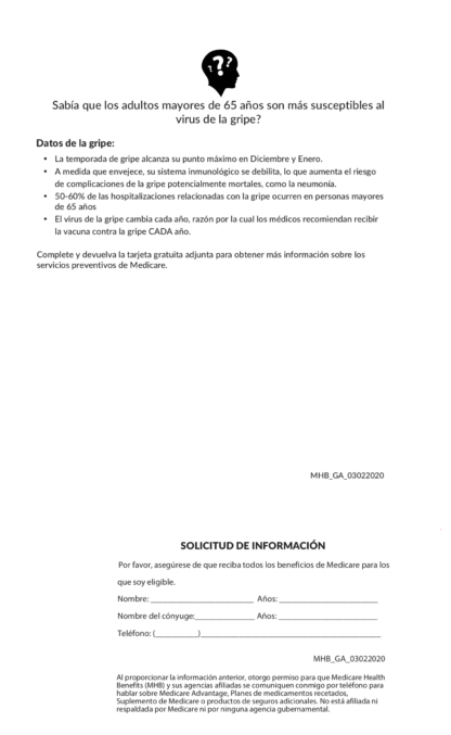 [Espanol] 2020 Flu Prevention - Trifold Creative